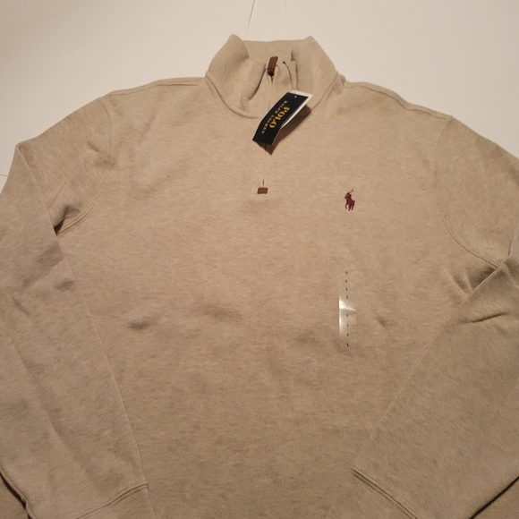 Polo Ralph Lauren Luxury Jersey Quarter-Zip Tan - Picture 5 of 16